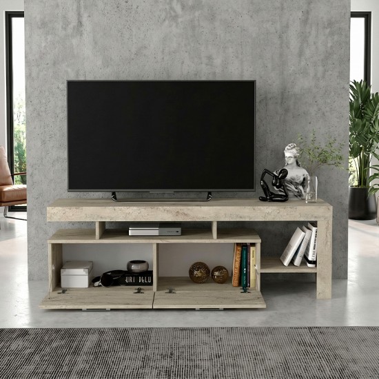 Έπιπλο τηλεόρασης Acnes  χρώμα travertine 160x40x53εκ.