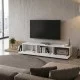 Έπιπλο τηλεόρασης Enstey  επεκτεινόμενο χρώμα sapphire oak - λευκό 260x41,8x33,5εκ.