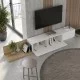Έπιπλο τηλεόρασης Enstey  επεκτεινόμενο χρώμα sapphire oak - λευκό 260x41,8x33,5εκ.
