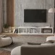 Έπιπλο τηλεόρασης Enstey  επεκτεινόμενο χρώμα sapphire oak - λευκό 260x41,8x33,5εκ.