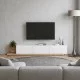 Έπιπλο τηλεόρασης Enstey  επεκτεινόμενο χρώμα sapphire oak - λευκό 260x41,8x33,5εκ.