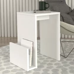 Τραπεζάκι βοηθητικό Regnar  χρώμα λευκό  43,1x33,5x52εκ.