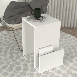 Τραπεζάκι βοηθητικό Regnar  χρώμα λευκό  43,1x33,5x52εκ.