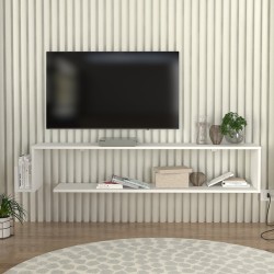 Έπιπλο τηλεόρασης επιτοίχιο Regnar  χρώμα λευκό 168,6x25x31,8εκ.