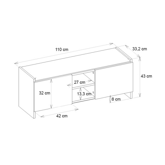 Παπουτσοθήκη Verly  χρώμα λευκό 110x33,2x43εκ.