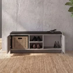 Παπουτσοθήκη Verly  χρώμα γκρι σκυροδέματος 110x33,2x43εκ.