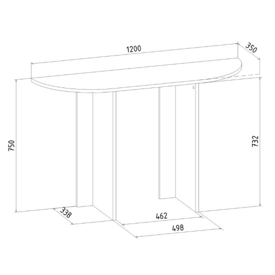 Κονσόλα Cortado  χρώμα καρυδί 120x35x75εκ.