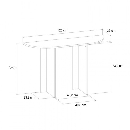 Κονσόλα Cortado χρώμα sapphire oak 120x35x75εκ. Κονσόλα Cortado χρώμα sapphire oak 120x35x75εκ.