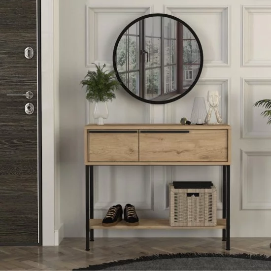 Κονσόλα με καθρέπτη Suzy χρώμα sepet oak 90x29,6x76εκ. Κονσόλα με καθρέπτη Suzy χρώμα sepet oak 90x29,6x76εκ.