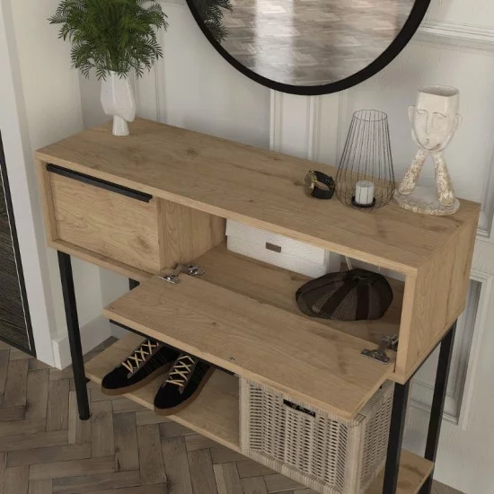 Κονσόλα με καθρέπτη Suzy χρώμα sepet oak 90x29,6x76εκ. Κονσόλα με καθρέπτη Suzy χρώμα sepet oak 90x29,6x76εκ.