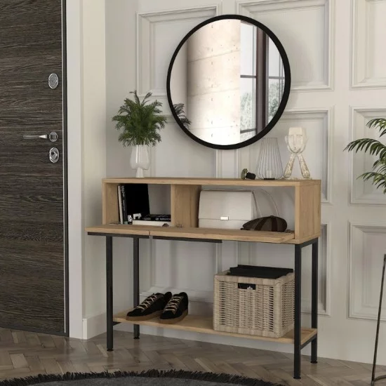 Κονσόλα με καθρέπτη Suzy χρώμα sepet oak 90x29,6x76εκ. Κονσόλα με καθρέπτη Suzy χρώμα sepet oak 90x29,6x76εκ.