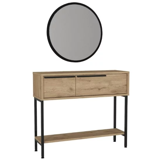 Κονσόλα με καθρέπτη Suzy χρώμα sepet oak 90x29,6x76εκ. Κονσόλα με καθρέπτη Suzy χρώμα sepet oak 90x29,6x76εκ.