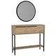 Κονσόλα με καθρέπτη Suzy χρώμα sepet oak 90x29,6x76εκ. Κονσόλα με καθρέπτη Suzy χρώμα sepet oak 90x29,6x76εκ.