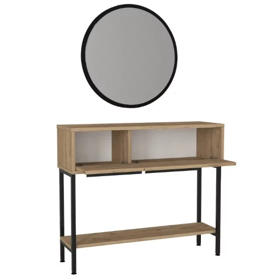 Κονσόλα με καθρέπτη Suzy χρώμα sepet oak 90x29,6x76εκ. Κονσόλα με καθρέπτη Suzy χρώμα sepet oak 90x29,6x76εκ.
