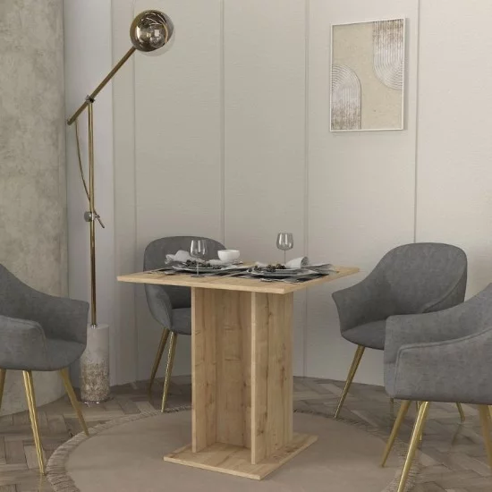 Τραπέζι Allos  χρώμα sapphire oak 75x75x77εκ.