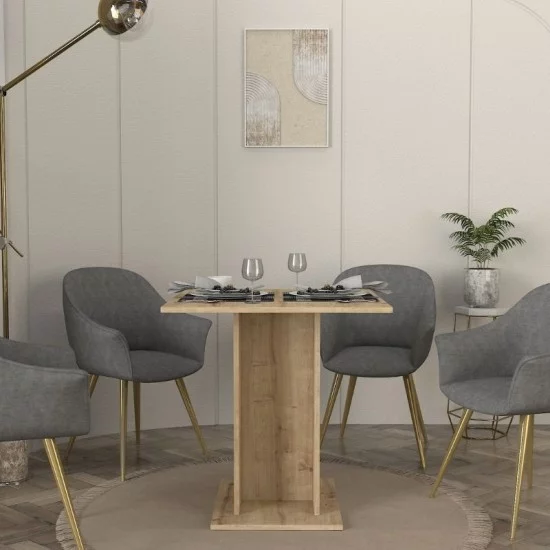 Τραπέζι Allos  χρώμα sapphire oak 75x75x77εκ.