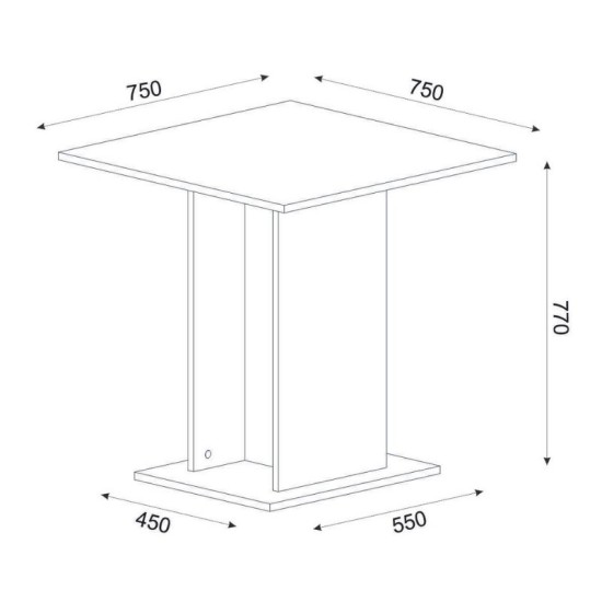 Τραπέζι Allos  χρώμα sapphire oak 75x75x77εκ.