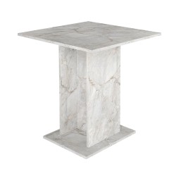 Τραπέζι Allos  χρώμα λευκό εφέ μαρμάρου 75x75x77εκ.