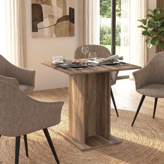 Τραπέζι Allos  χρώμα καρυδί 75x75x77εκ.