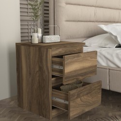 Κομοδίνο Breve  χρώμα καρυδί 39,8x41,8x55εκ.