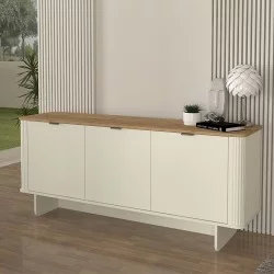 Μπουφές Bohema  χρώμα ivory - sepet oak 180x47x76,6εκ.