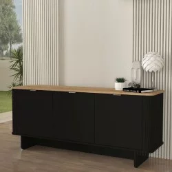 Μπουφές Bohema  χρώμα μαύρο - sepet oak 180x47x76,6εκ.