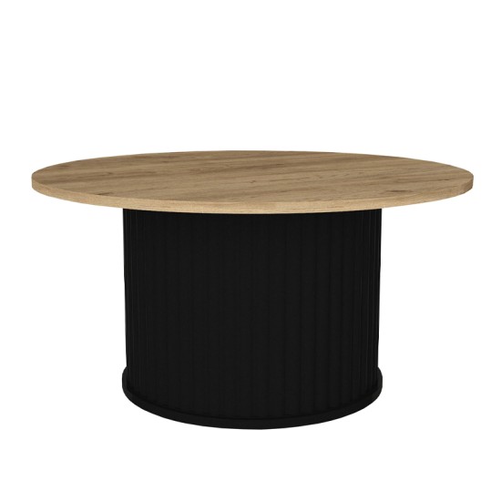 Τραπεζάκι σαλονιού Bohema  χρώμα μαύρο - sepet oak Ø85x43,2εκ.