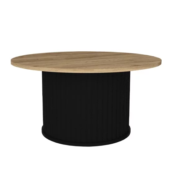 Τραπεζάκι σαλονιού Bohema  χρώμα μαύρο - sepet oak Ø85x43,2εκ.