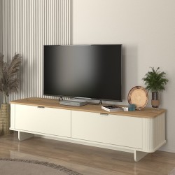 Έπιπλο τηλεόρασης Bohema  χρώμα ivory - sepet oak 180x47x45,6εκ.