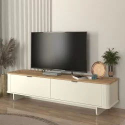 Έπιπλο τηλεόρασης Bohema  χρώμα ivory - sepet oak 180x47x45,6εκ.