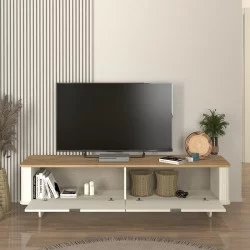Έπιπλο τηλεόρασης Bohema  χρώμα ivory - sepet oak 180x47x45,6εκ.