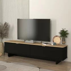 Έπιπλο τηλεόρασης Bohema  χρώμα μαύρο - sepet oak 180x47x45,6εκ.