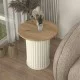 Τραπεζάκι βοηθητικό Bohema  χρώμα ivory - sepet oak Ø50x53,2εκ.