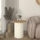 Τραπεζάκι βοηθητικό Bohema  χρώμα ivory - sepet oak Ø50x53,2εκ.