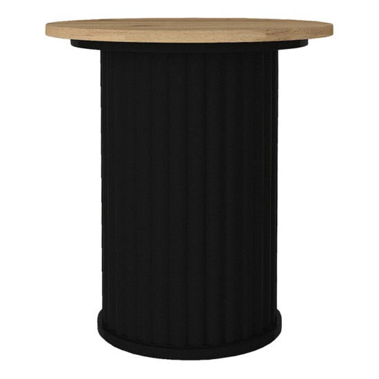 Τραπεζάκι βοηθητικό Bohema  χρώμα μαύρο - sepet oak Ø50x53,2εκ.