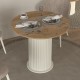 Τραπέζι Bohema χρώμα ivory - sepet oak Ø90x77,7εκ. Τραπέζι Bohema χρώμα ivory - sepet oak Ø90x77,7εκ.