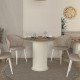 Τραπέζι Bohema χρώμα ivory - sepet oak Ø90x77,7εκ. Τραπέζι Bohema χρώμα ivory - sepet oak Ø90x77,7εκ.