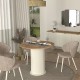 Τραπέζι Bohema χρώμα ivory - sepet oak Ø90x77,7εκ. Τραπέζι Bohema χρώμα ivory - sepet oak Ø90x77,7εκ.