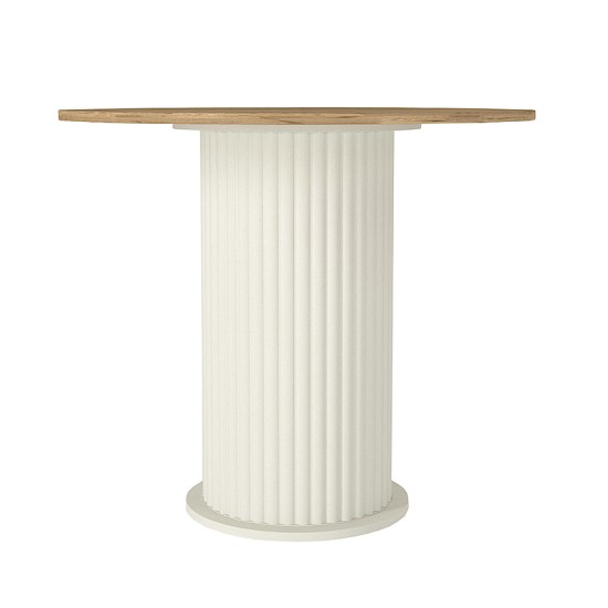 Τραπέζι Bohema χρώμα ivory - sepet oak Ø90x77,7εκ. Τραπέζι Bohema χρώμα ivory - sepet oak Ø90x77,7εκ.