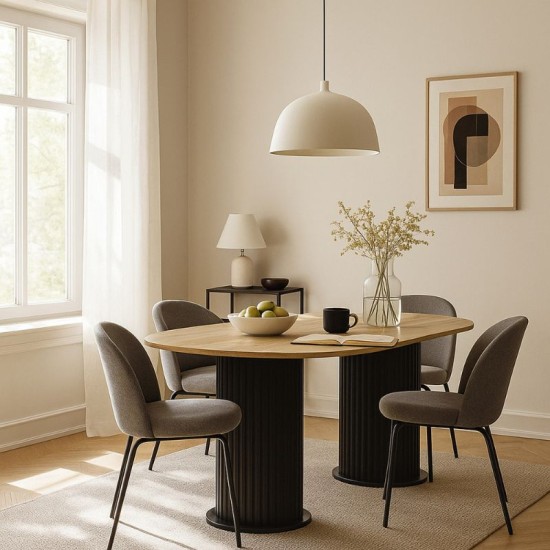 Τραπέζι Bohema  χρώμα μαύρο - sepet oak 180x90x77,7εκ.