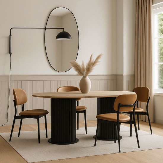 Τραπέζι Bohema  χρώμα μαύρο - sepet oak 180x90x77,7εκ.