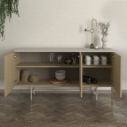 Μπουφές Rebel  χρώμα rota oak - sandstone 150x45x76,5εκ.