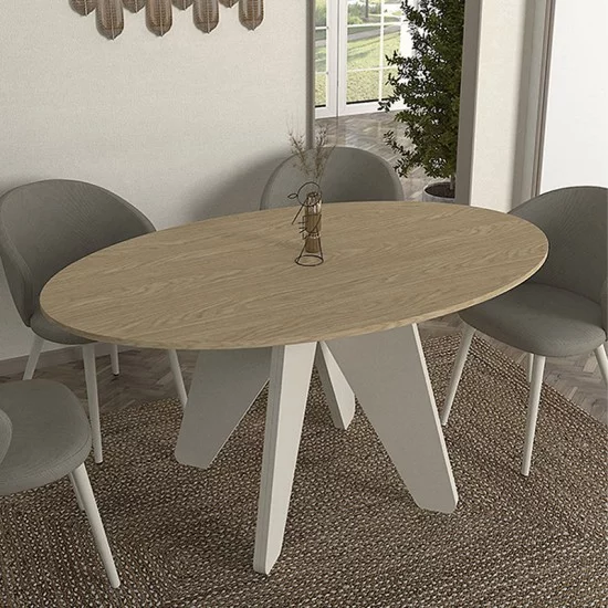 Τραπέζι Rebel  χρώμα rota oak - sandstone 150x90x75εκ.