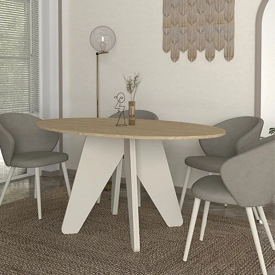 Τραπέζι Rebel  χρώμα rota oak - sandstone 150x90x75εκ.