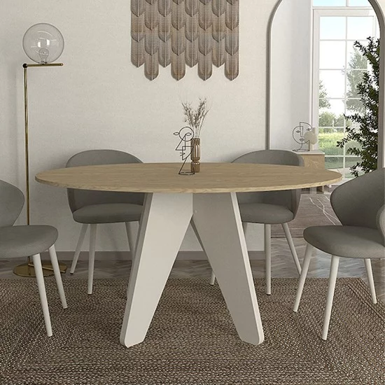 Τραπέζι Rebel  χρώμα rota oak - sandstone 150x90x75εκ.