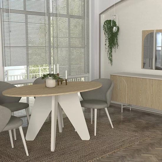 Τραπέζι Rebel  χρώμα rota oak - sandstone 150x90x75εκ.