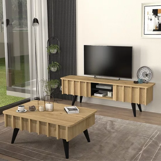 Έπιπλο τηλεόρασης Gemma  χρώμα sepet oak 150x35x46,7εκ.