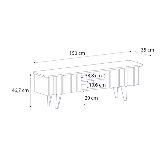 Έπιπλο τηλεόρασης Gemma  χρώμα sepet oak 150x35x46,7εκ.