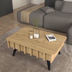 Τραπεζάκι σαλονιού Gemma  χρώμα sepet oak 90x59,6x36,8εκ.