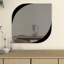 Καθρέπτης τοίχου Lava Μegapap χρώμα μαύρο 70x2,2x70εκ.